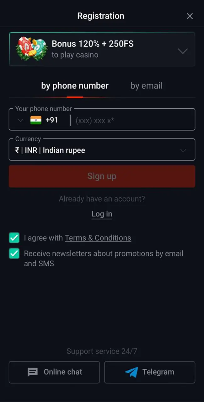 Интерфейс приложения Pin Up: простота и удобство Registration form.