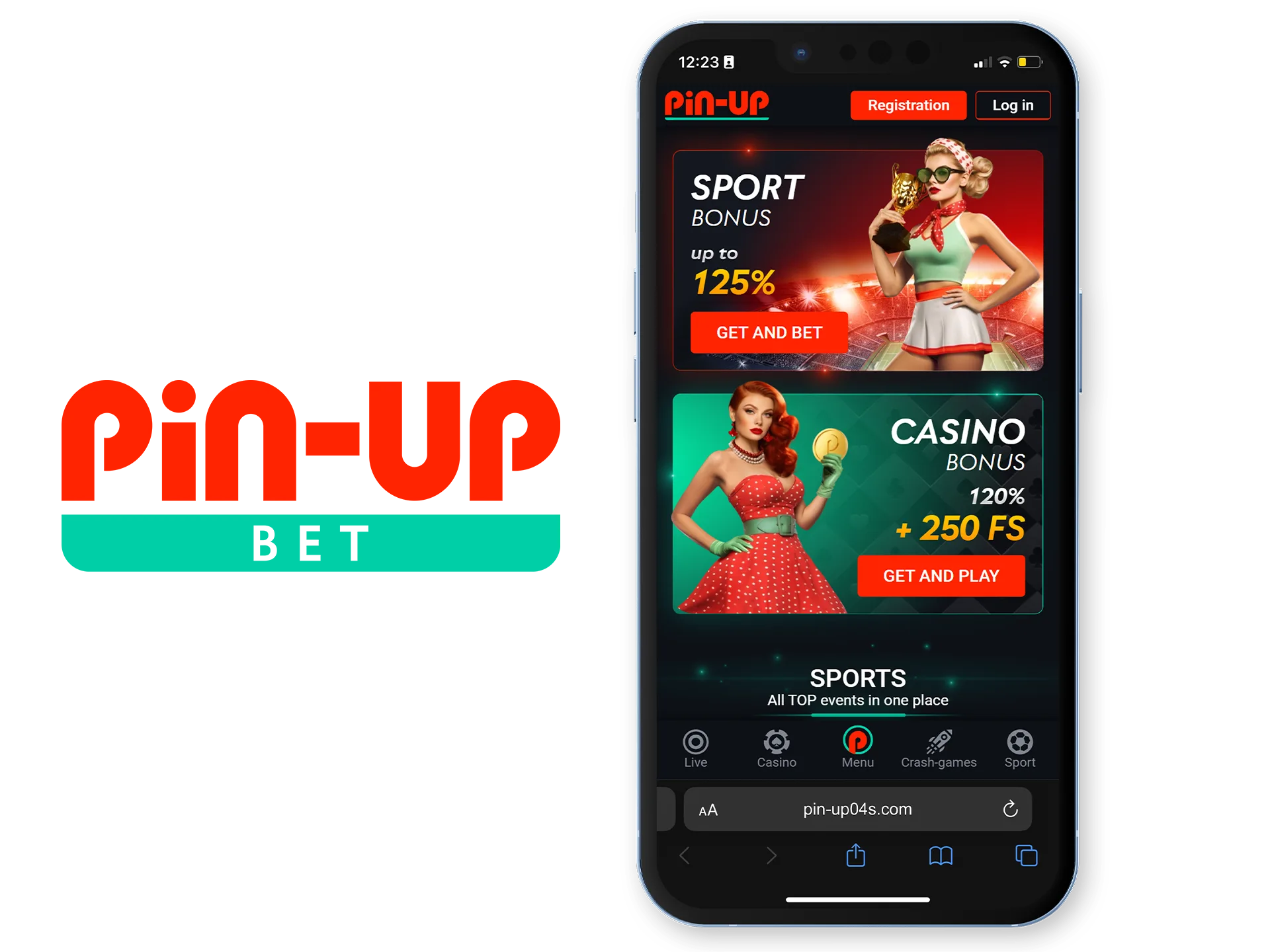 Откройте веб-сайт Pin Up в браузере Safari
